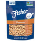 Fisher Peanuts Roasted Unsalted Nuts, 5.15 oz, Gluten Free, Vegan, Healthy Snack, Resealable Bag, Brown