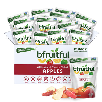 Bfruitful Freeze-Dried Apples, Freeze Dried Fresh Fruit Bites, Gluten Free, Vegan, Dairy Free, Kosher, No Sugar Added, Non Gmo,