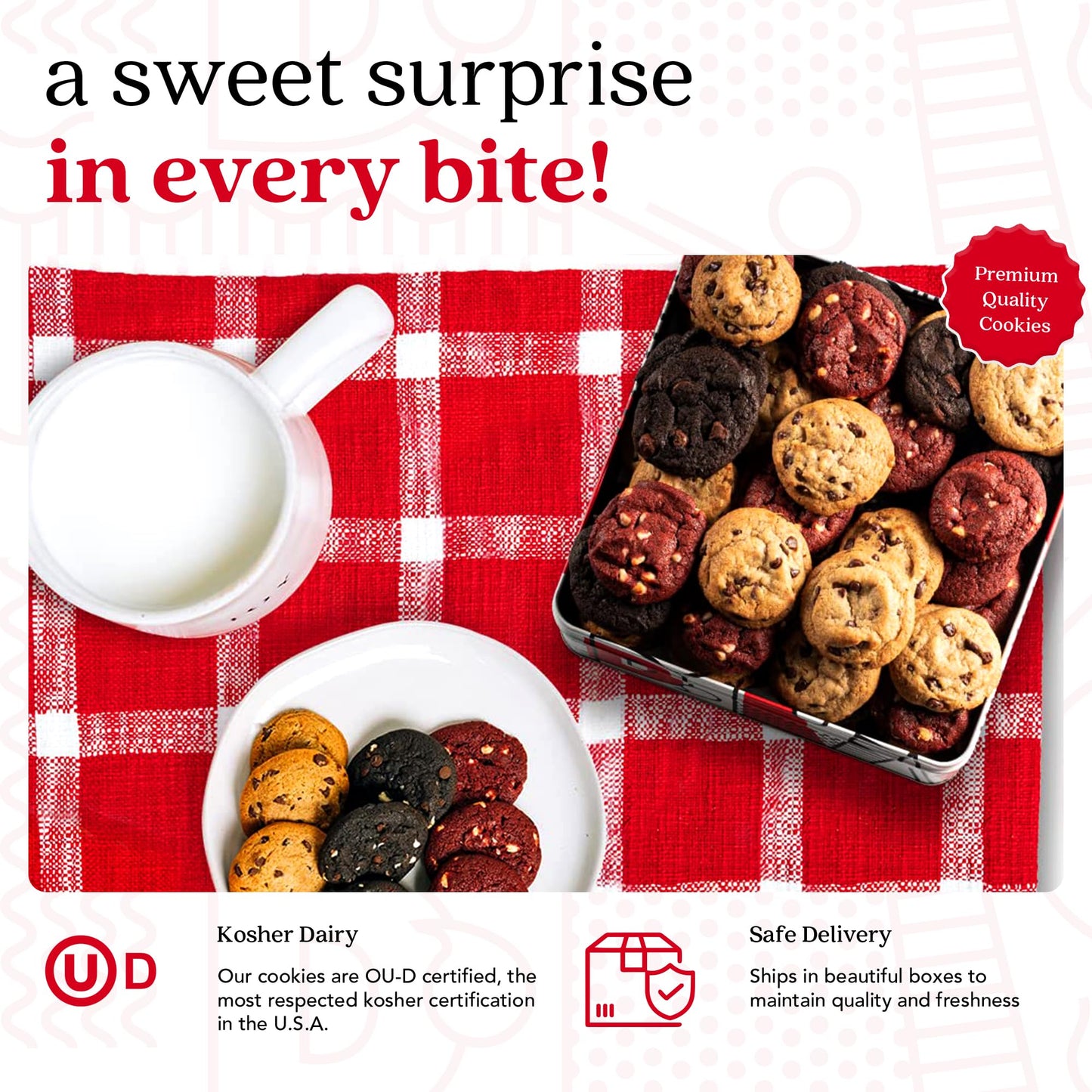 David'S Cookies Freshly Baked Melt In Your Mouth Assorted Mini Cookies With Chocolate Chip, Chocolate & White Chocolate Chip & R