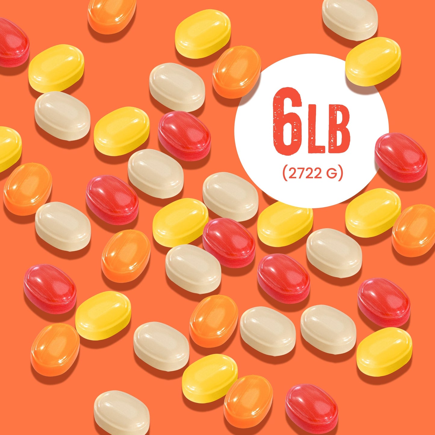 Assorted Fruit Hard Candy Individually Wrapped by Cambie, 6 lbs of Bulk Candy with a Deliciously Sweet Hard Exterior with a Soft