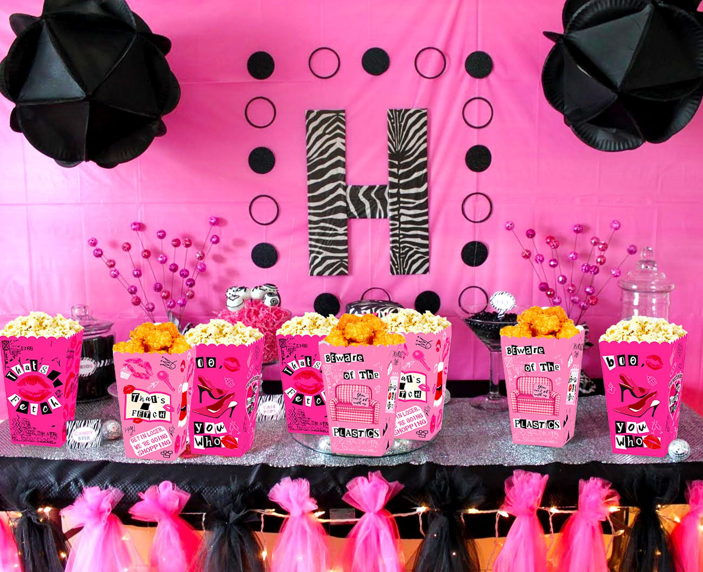 Laventy Mean Girl Popcorn Boxes Mean Girl Birthday Party Decoration Popcorn Boxes For Wedding Bridal Shower Bachelorette Theme G