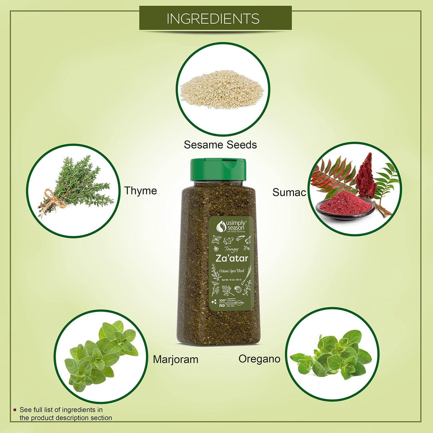 Usimplyseason Zaatar Spice (Tangy Seasoning, 16 Ounce)