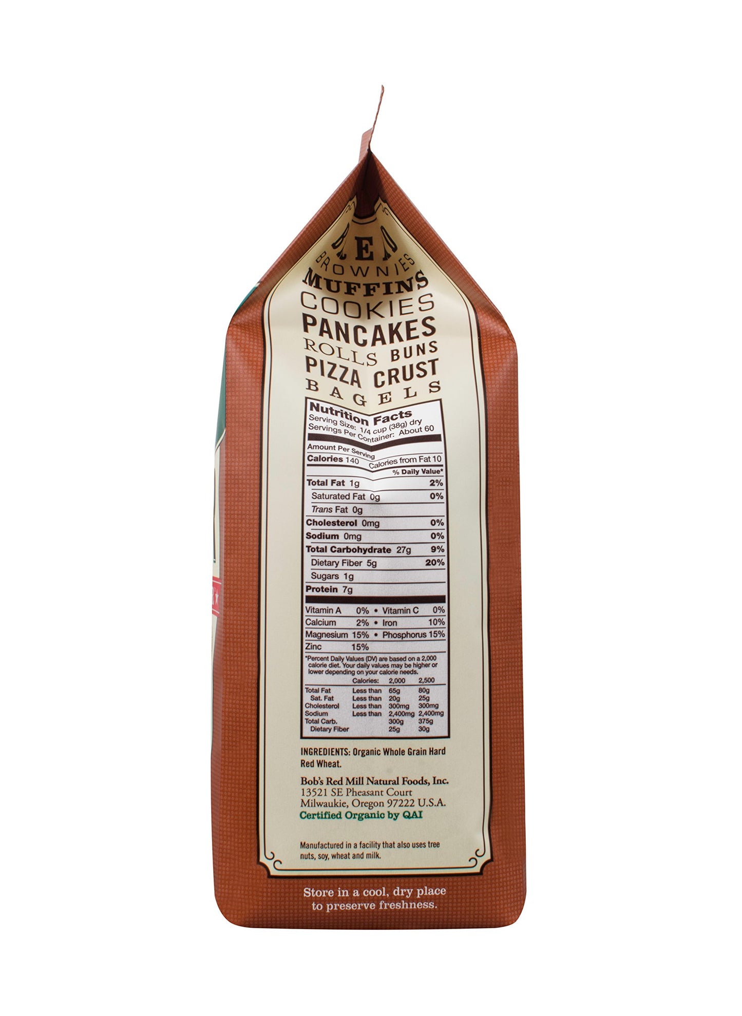Bob'S Red Mill Organic Whole Wheat Flour, 5 Lb (Pack Of 4)