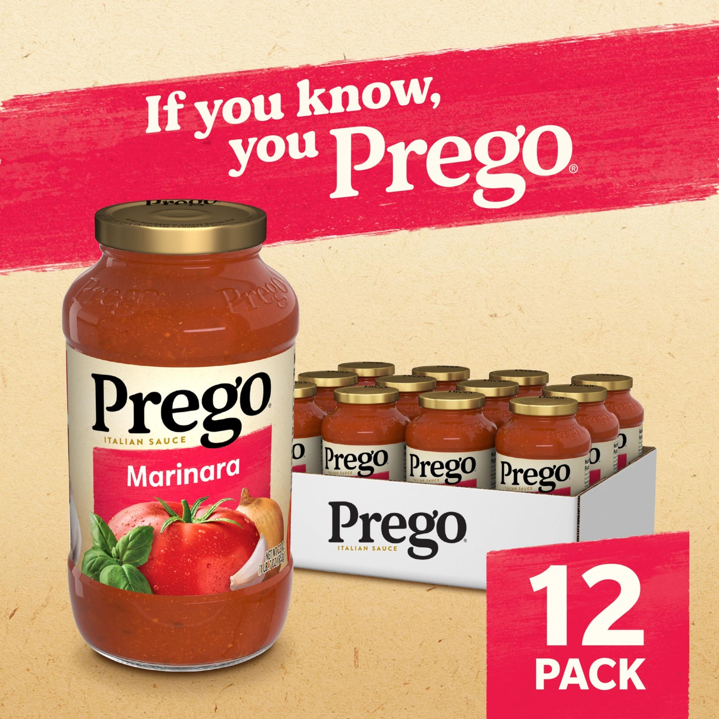 Prego Marinara Sauce, 23 Oz Jar (Case of 12)