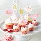 Keaziu Star Cupcake Toppers, 30PCS Twinkle Star Picks, Cardstock, Blue and Pink2, Perfect for Engagement, Bridal, Baby Shower, and Birthday Parties