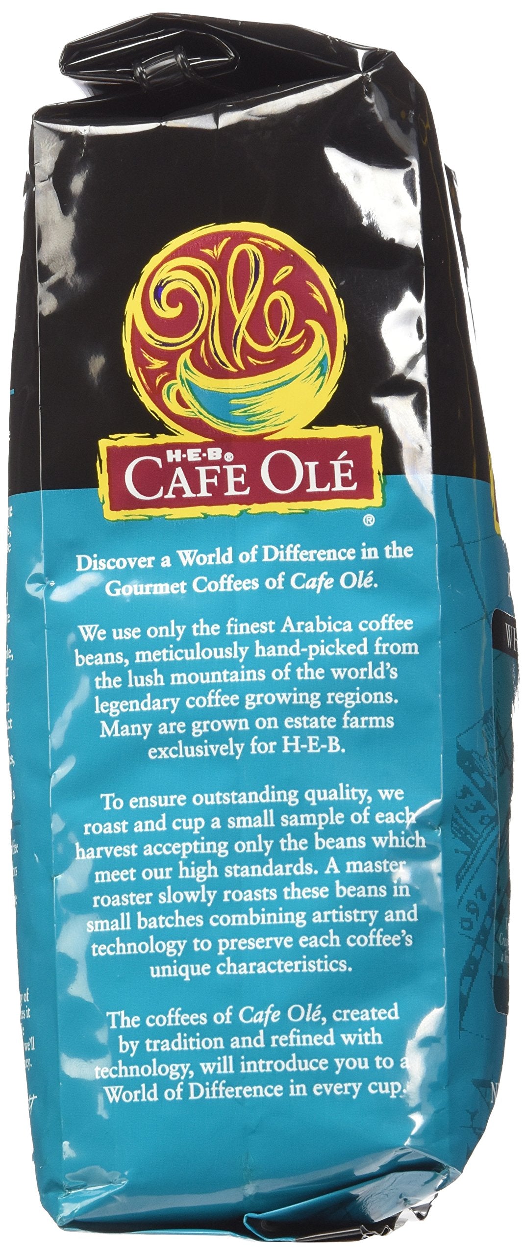 HEB Cafe Ole Whole Bean Coffee 12oz Bag (Pack of 3) (Texas Pecan - Medium Dark Roast (Full City))