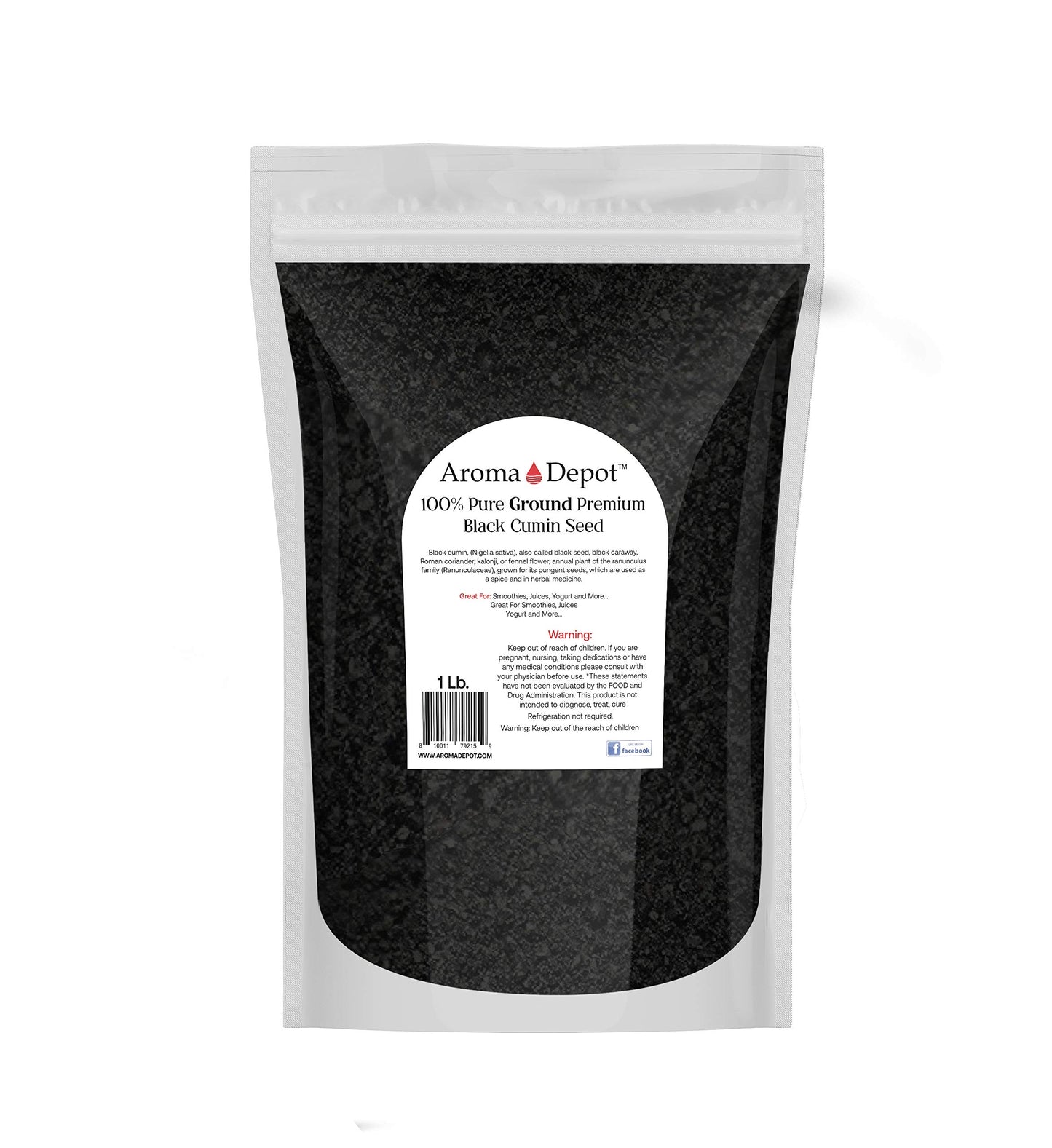 Aroma Depot Black Seed Powder, Ground (Nigella Sativa), 1 lb, Non-GMO, Gluten Free