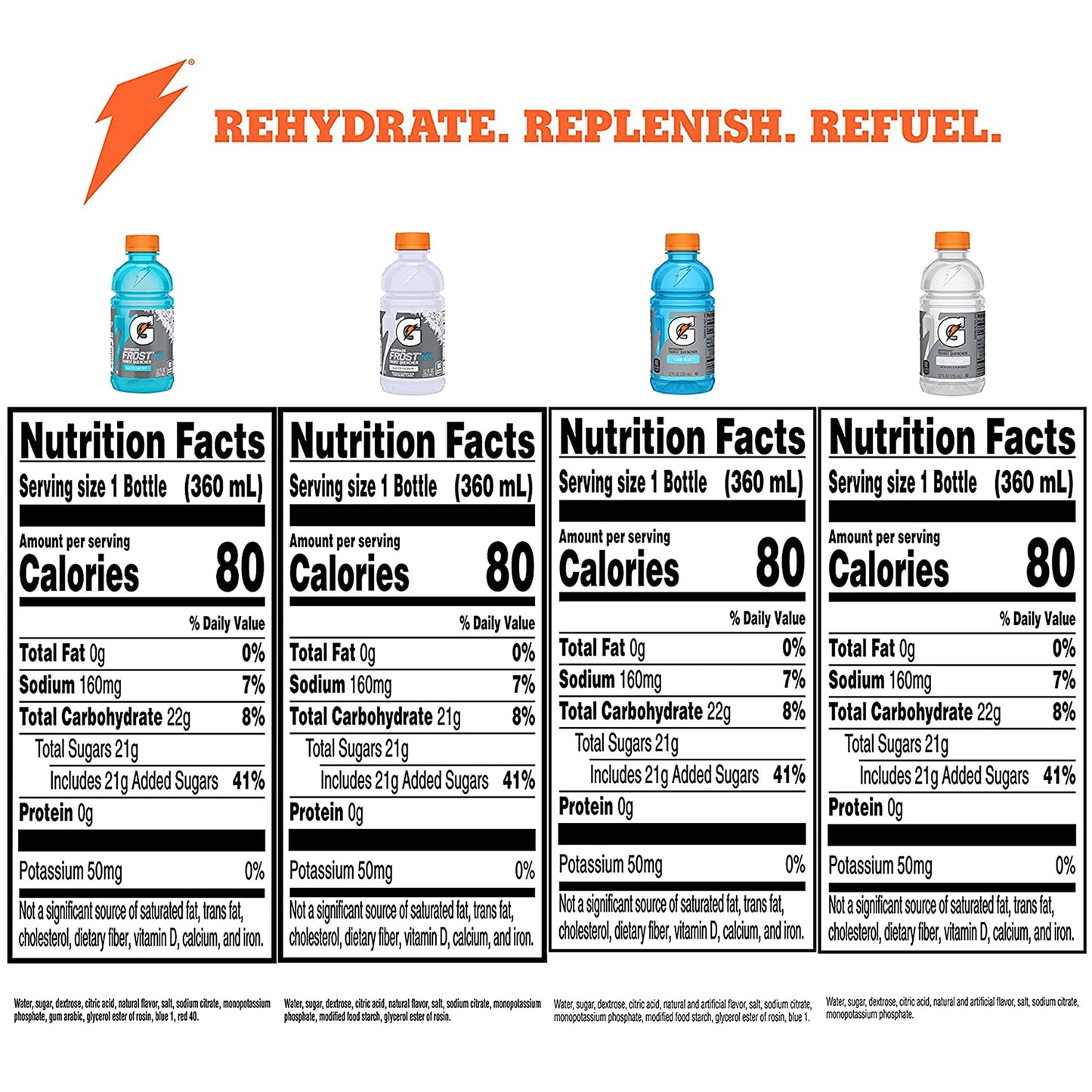 Gatorade Thirst Quencher Frost Variety Pack, 12 Fl OZ, 24 Bottles