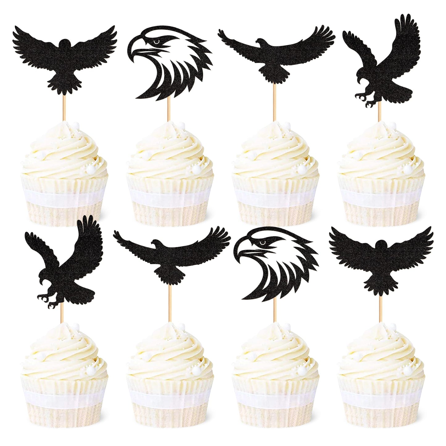 Ercadio 24 Pack Eagle Cupcake Toppers Eagle Cupcake Picks Animal Cupcake Picks Eagle Birthday Cupcake Decorations For Baby Showe