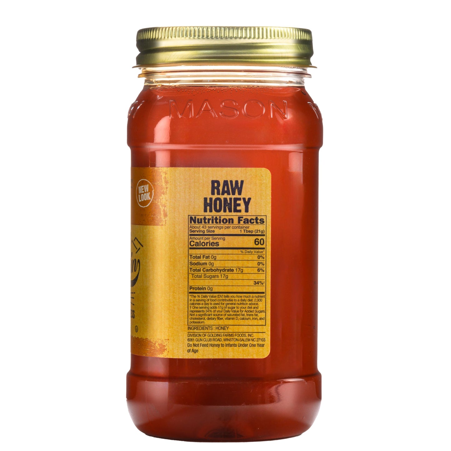 Mountain Ridge Honey, Naturally Healthy 100% Pure Raw Honey, 32 Ounces