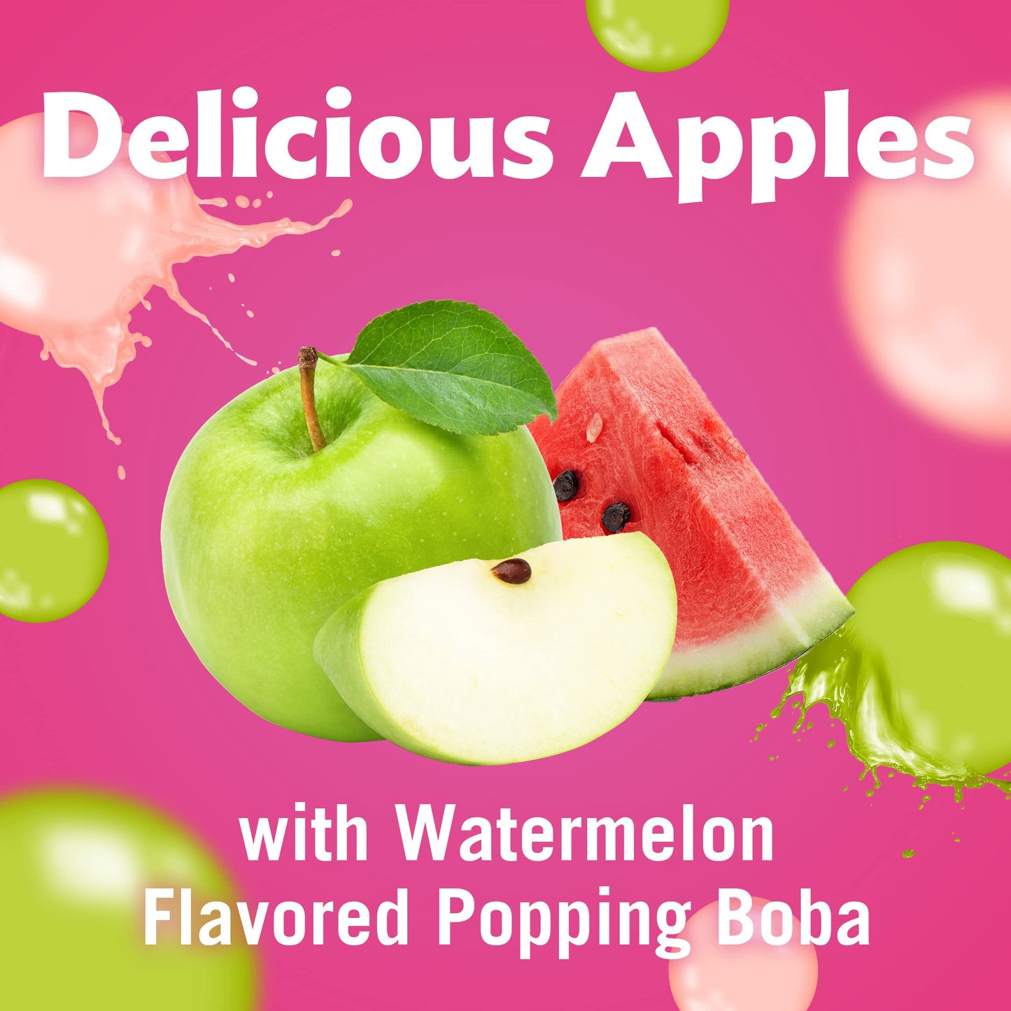 Del Monte Bubble Fruit Sour Apple Watermelon, 3.5 Oz, Pack of 4, Red