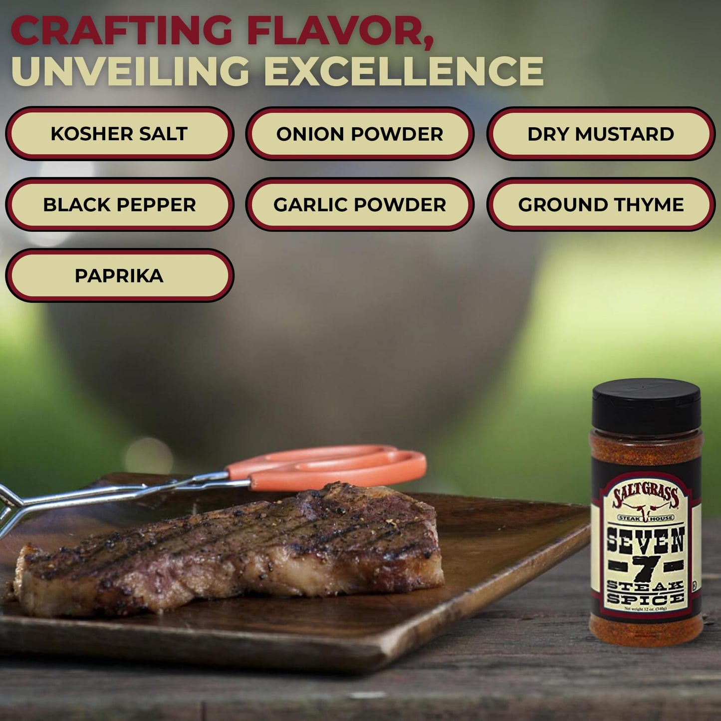 Saltgrass Seven -7- Steak Spice, 12 Ounces