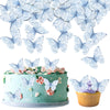 Ephlyn 48Pcs Edible Butterfly Cupcake Toppers Butterfly Cupcake Picks Edible Butterfly Cupcake Decorations for Butterfly Theme B