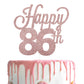Lingteer Happy 86Th Birthday Cake Topper - Cheers To 86Th Birthday 86 Years Old Birthday Party Cake Decorations Sign.