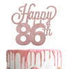 Lingteer Happy 86Th Birthday Cake Topper - Cheers To 86Th Birthday 86 Years Old Birthday Party Cake Decorations Sign.