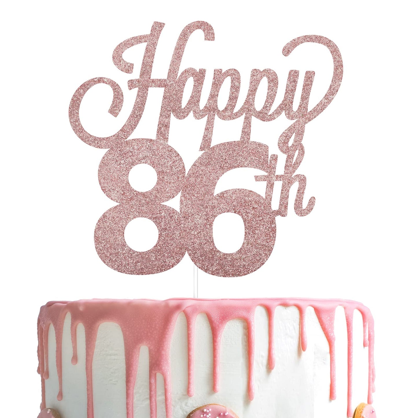 Lingteer Happy 86Th Birthday Cake Topper - Cheers To 86Th Birthday 86 Years Old Birthday Party Cake Decorations Sign.