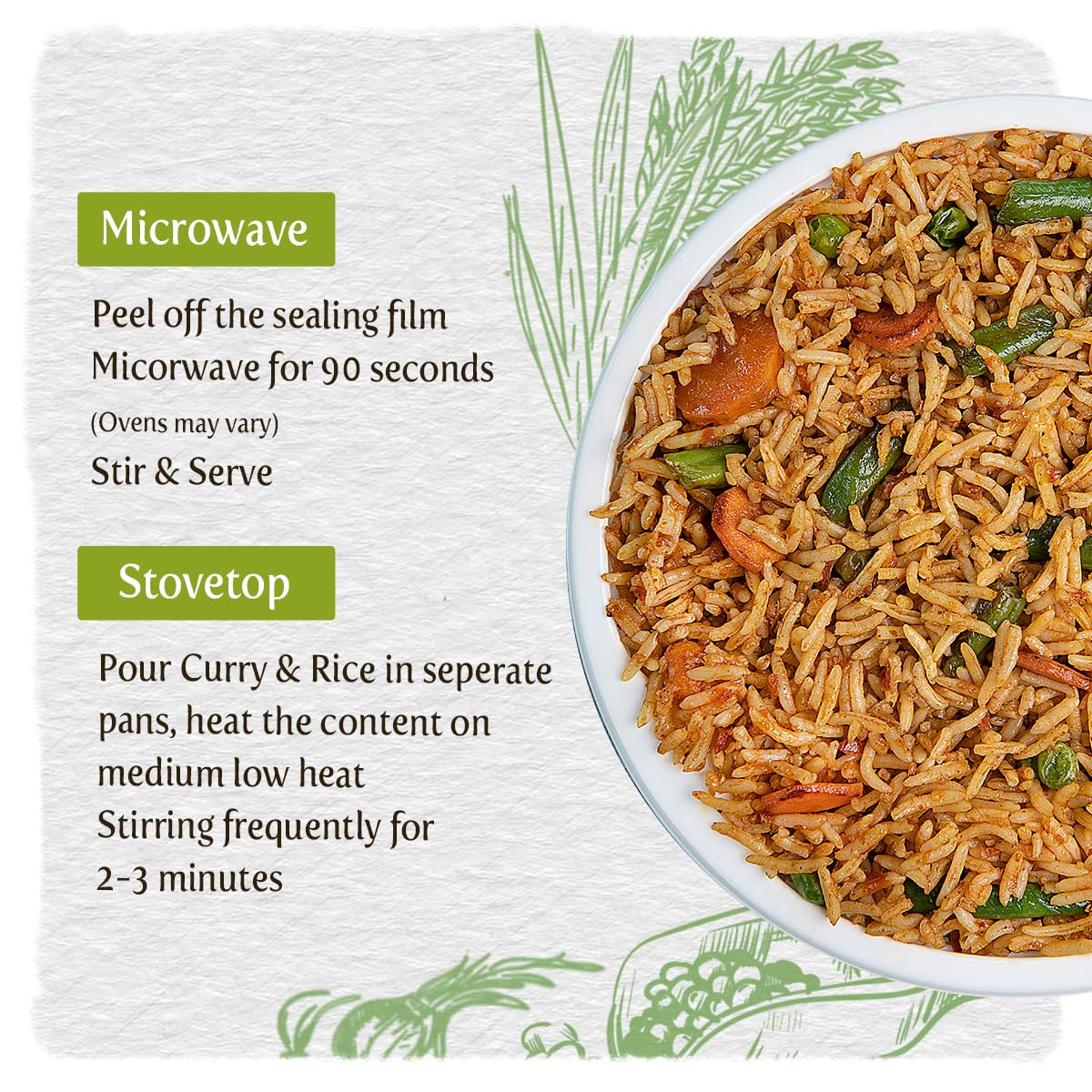 Food Earth Ready To Eat Indian Cuisine Bundle - Split Lentil Curry, Chickpeas Curry With Steamed Rice & Vegetable Biryani - Orga