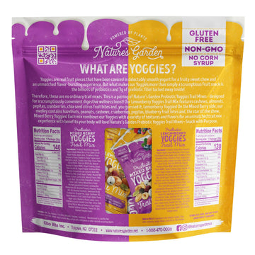 Nature'S Garden Probiotic Yoggies Multi Pack, 18 Pack (Lemonberry Yoggies 9X1 Oz +Mixed Berry Yoggies 9X1 Oz), Trail Mixes, Lemo