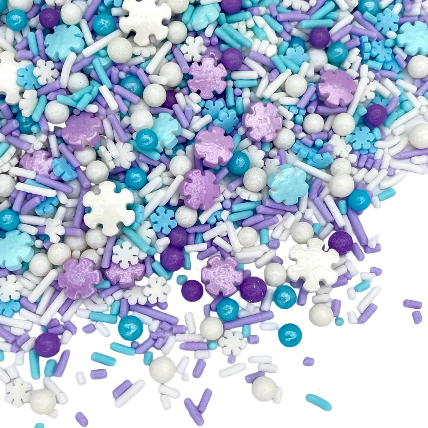 Manvscakes Sprinkles Mix - Blue Confetti & Metallic Snowflake Sprinkles, 4 Ounce, Pink Purple Blue