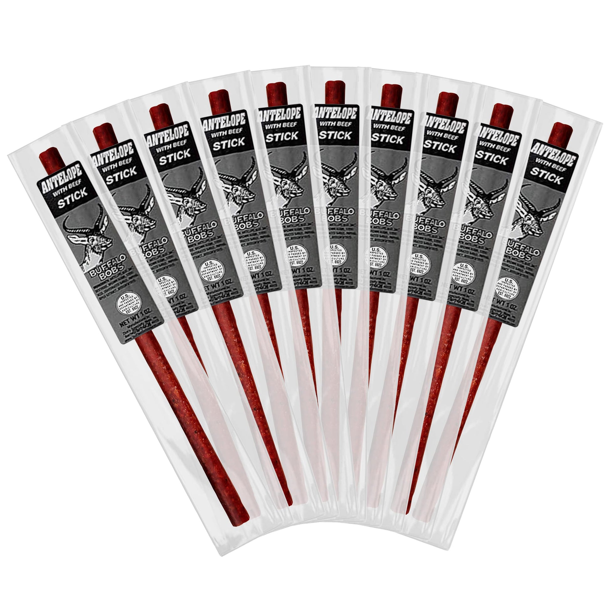 Buffalo Bob's Wild Game Meat Snack Stick - Antelope Stick 10 Pack