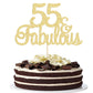 Gyufise 1Pcs 55 & Fabulous Cake Topper Glitter Fifty Five And Fabulous Cake Toppers Happy 55Th Birthday Cake Pick For 55Th Weddi