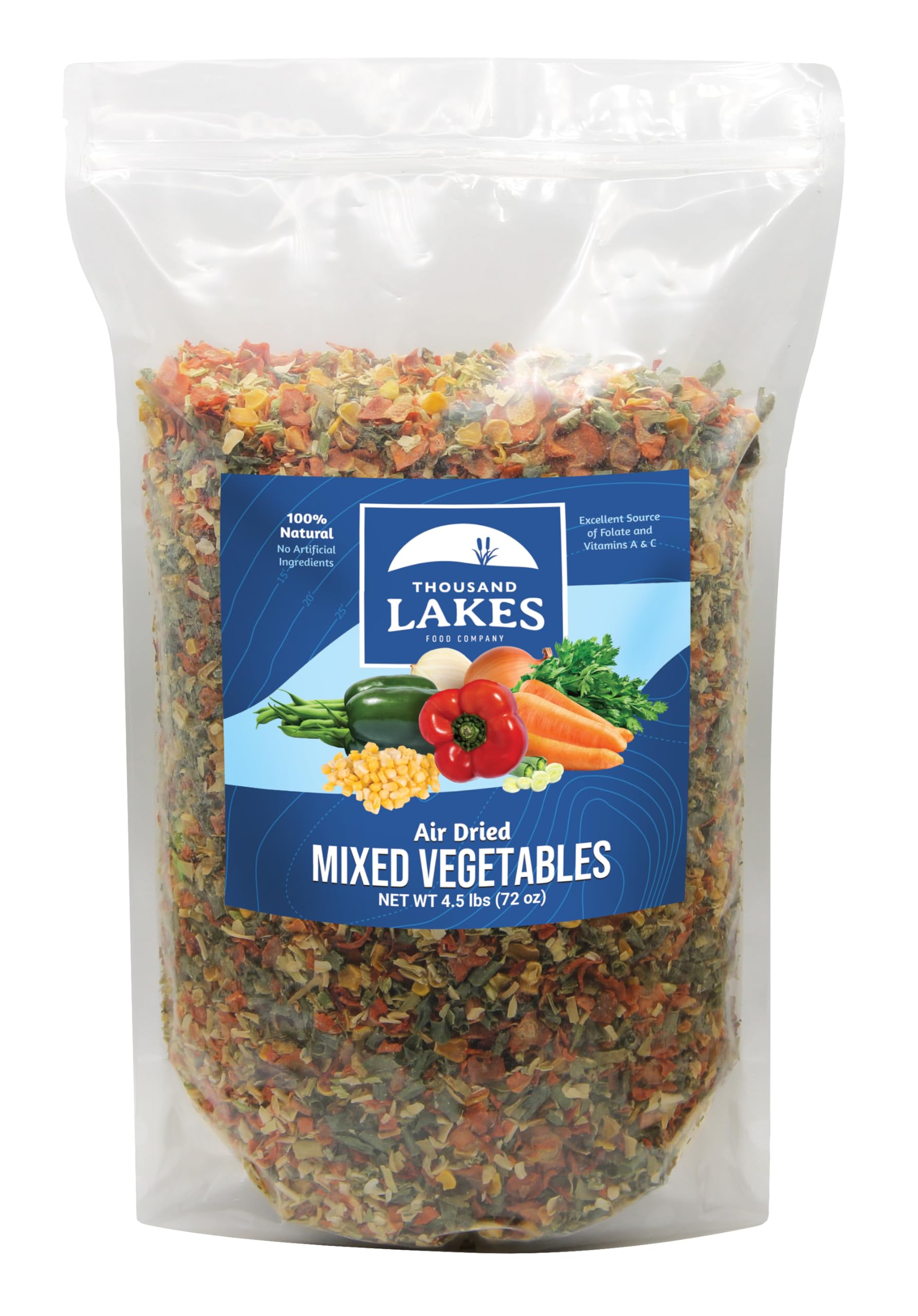 Thousand Lakes Dried Mixed Vegetables Select Soup Blend - Bulk - 4.5 Pounds | 100% Veggies | No Added Salt