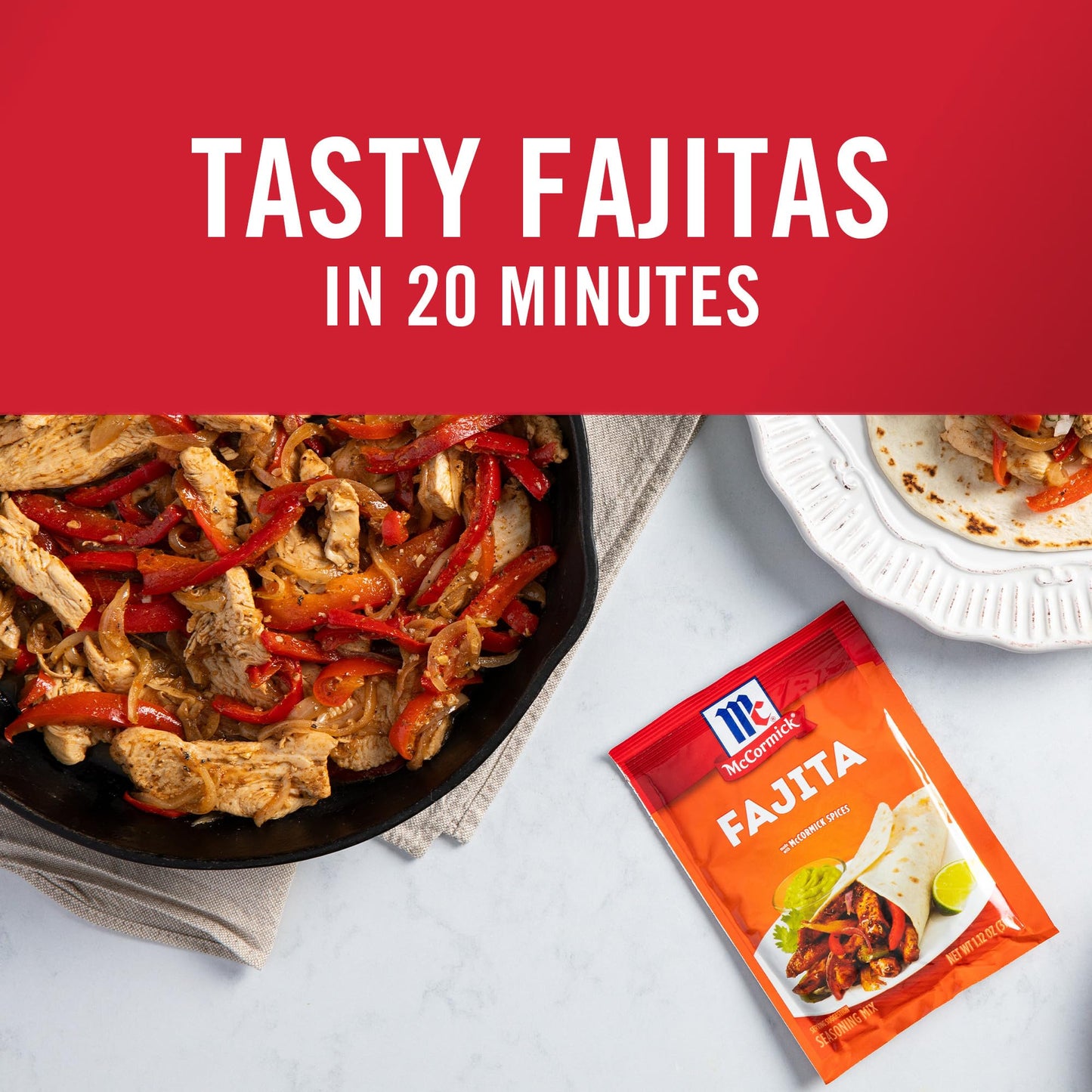 McCormick Fajita Seasoning Mix, For Restaurant-Style Fajitas at Home, Chicken Fajitas, Steak Fajitas, Shrimp Fajitas, Veggie Faj
