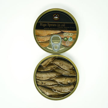 GRILLED CATCH Smoked Sprats in Vegetable Oil, 12 Pack of 5.6 oz Tins, Kosher, Product of Latvia
