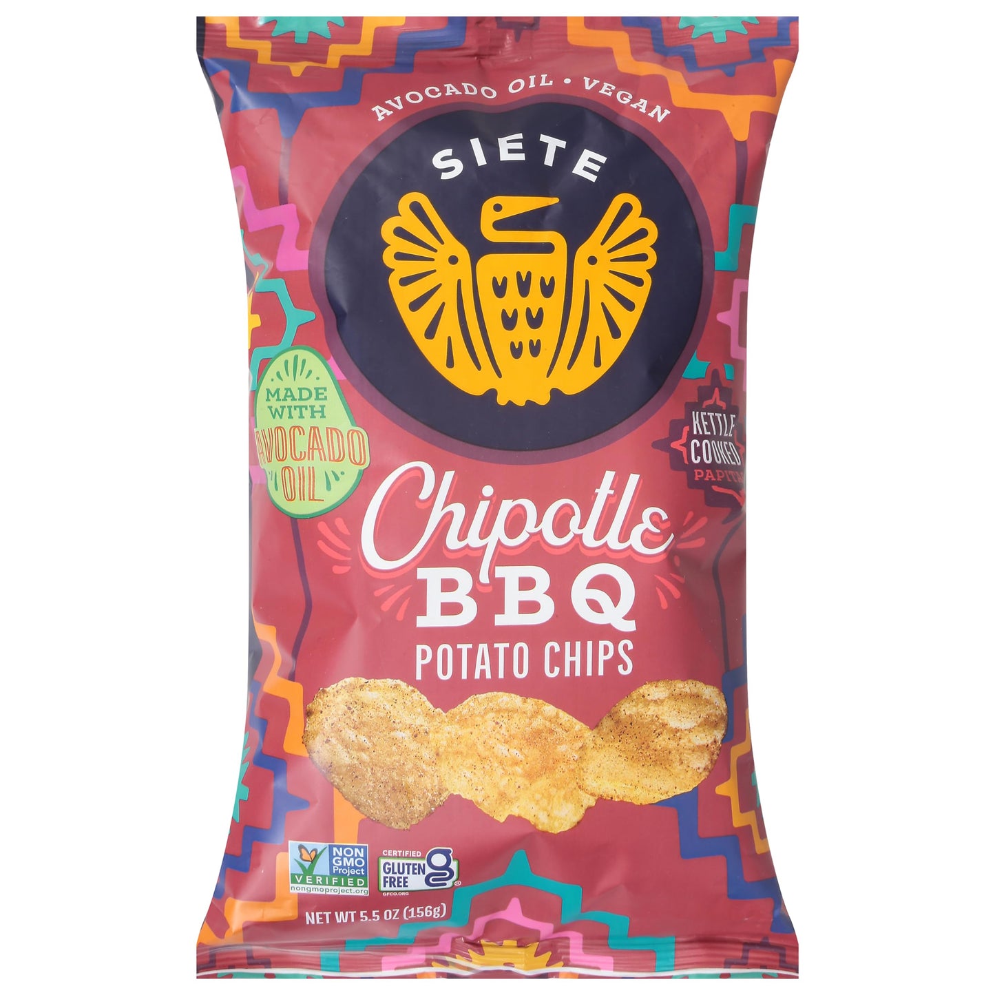 Siete Family Foods Chipotle BBQ Potato Chips, 5.5 oz Bag