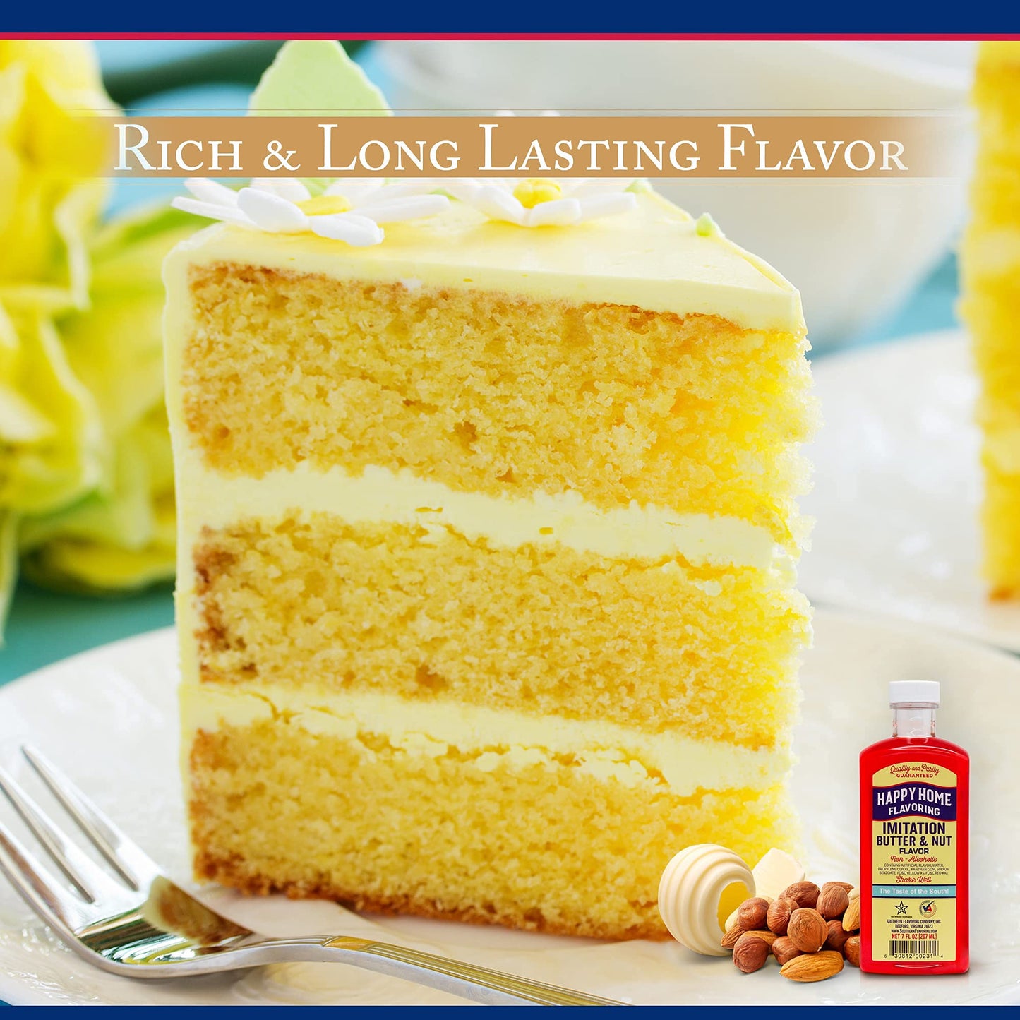 Happy Home compatible with Butter & Nut Flavoring, Non-  ic, Certified Kosher, 7 Fl Oz