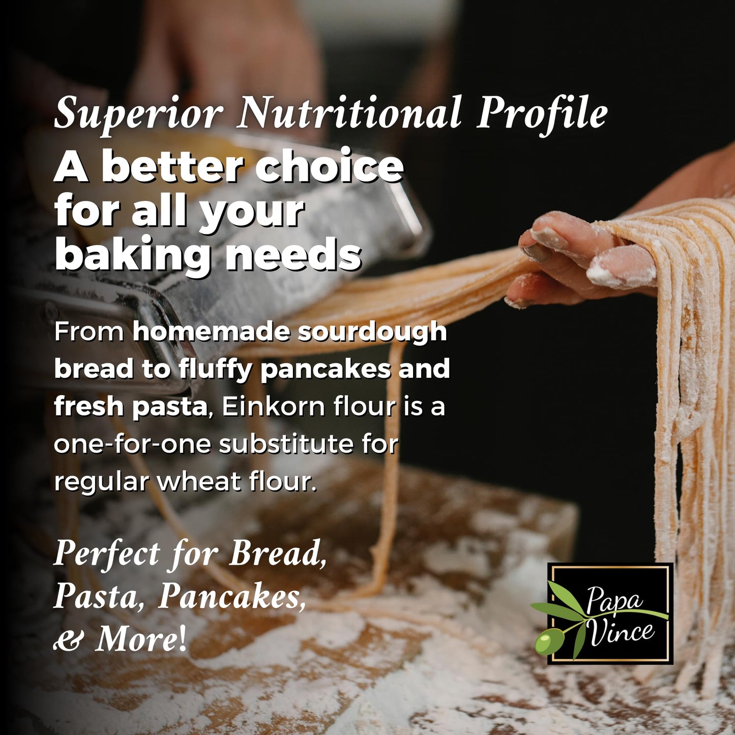 Einkorn Flour - Made In Italy, Organic Ancient Grain, Non-Enriched, Unbleached, Unbromated, High Fiber & Protein, Ancient Whole