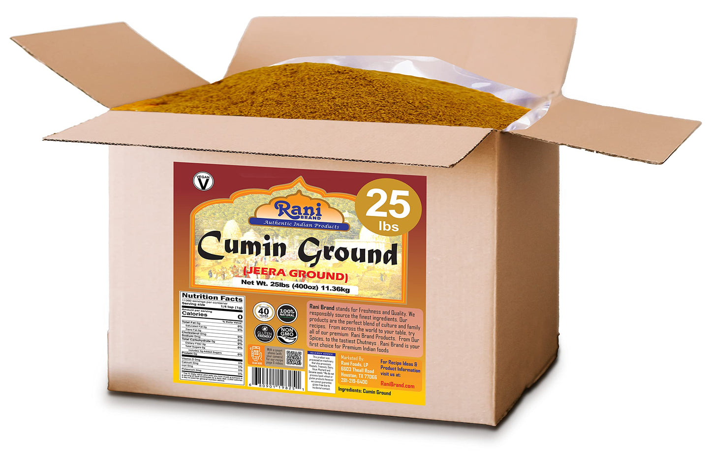 Rani Cumin (Jeera) Powder Spice 400Oz (25Lbs) 11.36Kg Bulk Box ~ All Natural | Vegan | Gluten Friendly | Non-Gmo | Indian Origin