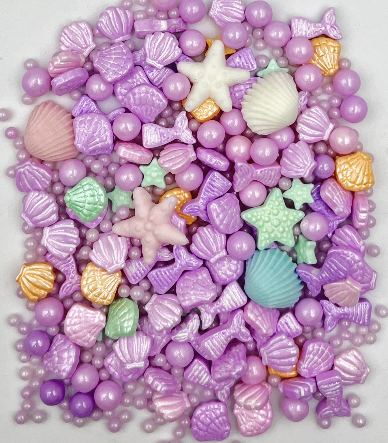 Sentovac Edible Purple Mermaid Pearl Sprinkles | Edible Cake Cupcake Sprinkles 1 Bottle 3.53Oz/ 100G | Cookie And Ice Cream Topp