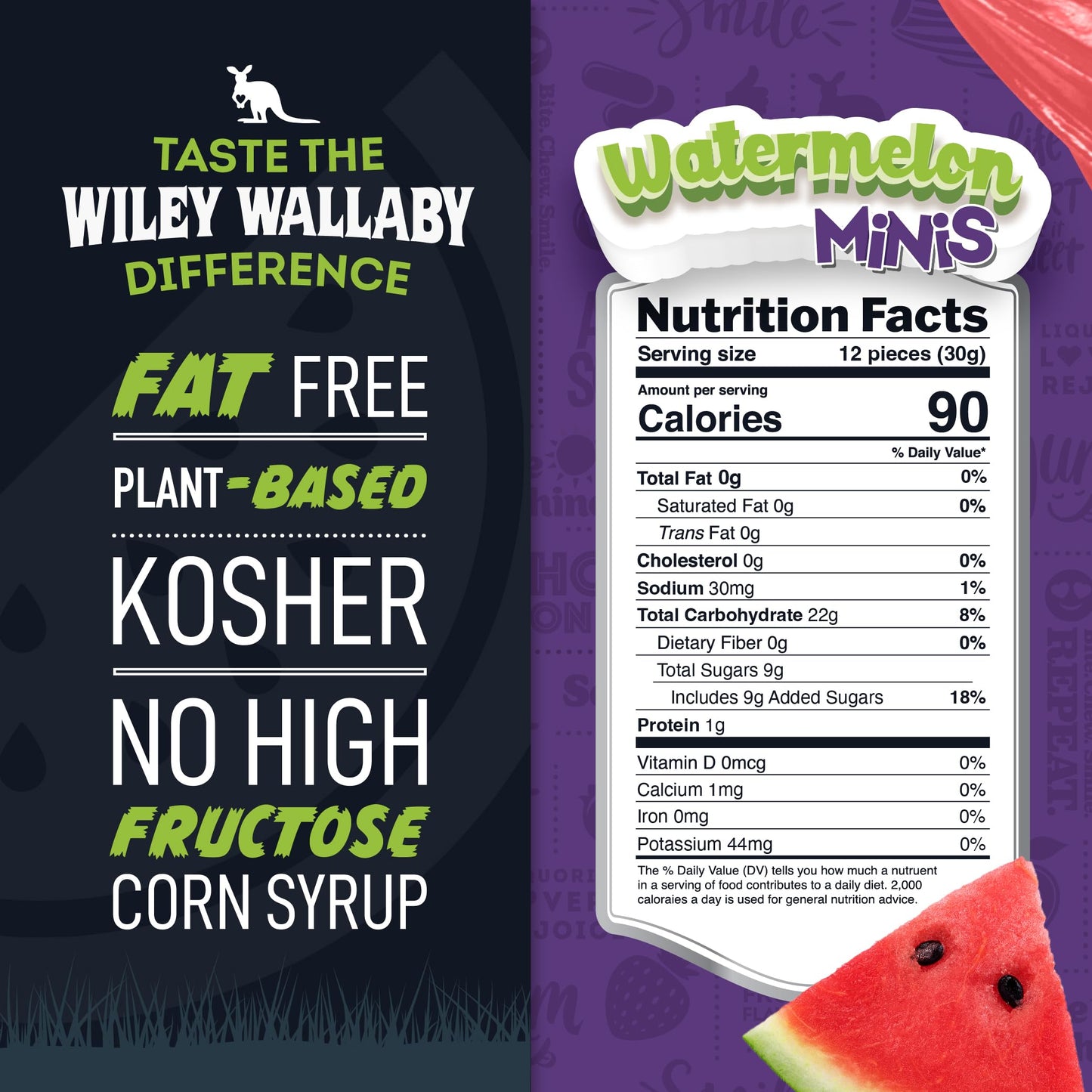 Wiley Wallaby Mini Licorice Bites 3.5 Ounce Classic Gourmet Soft & Chewy Australian Watermelon Licorice Candy Bags, 18 Pack