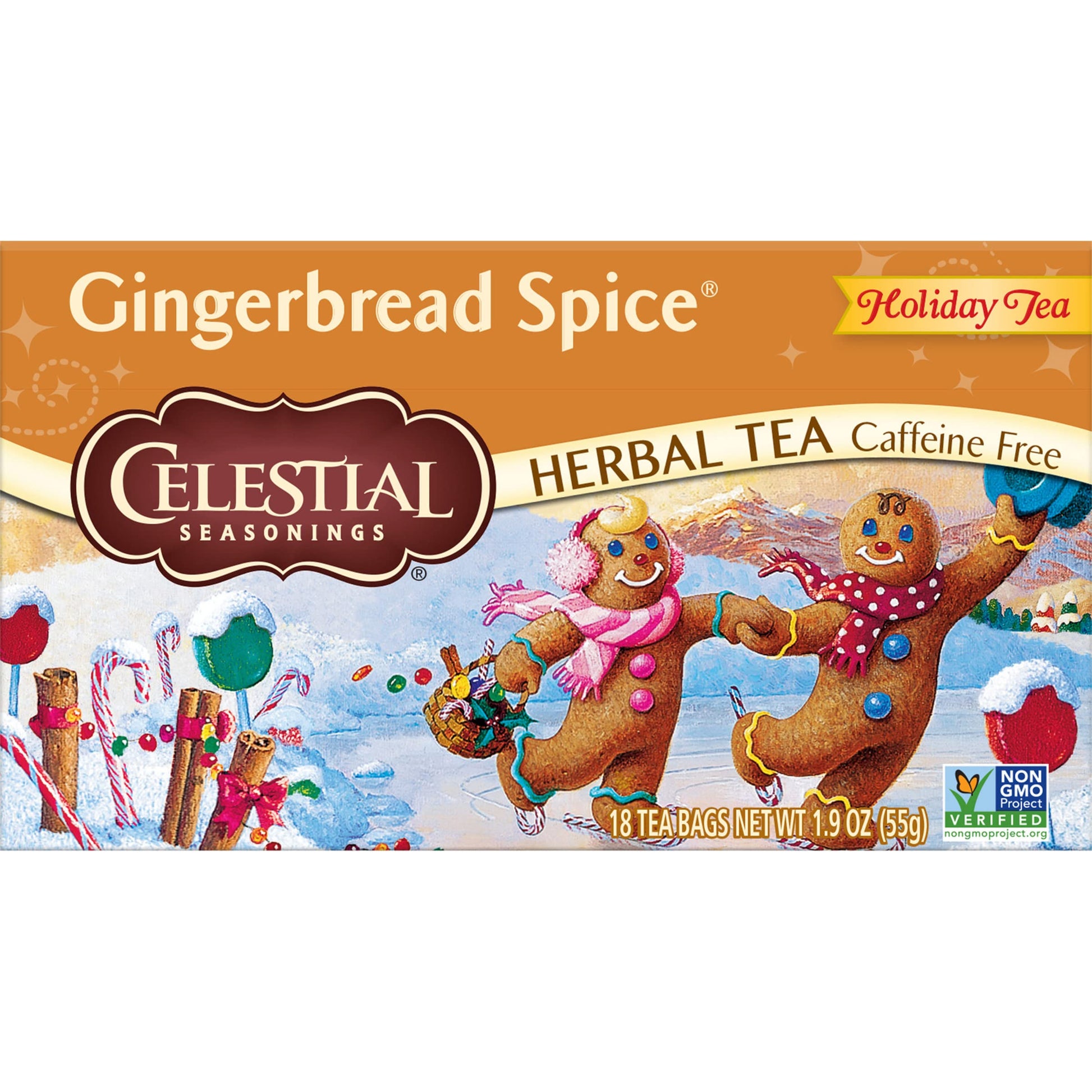 Celestial Seasonings Herbal Tea Gingerbread Spice, 18 Tea Bags, Pack of 6