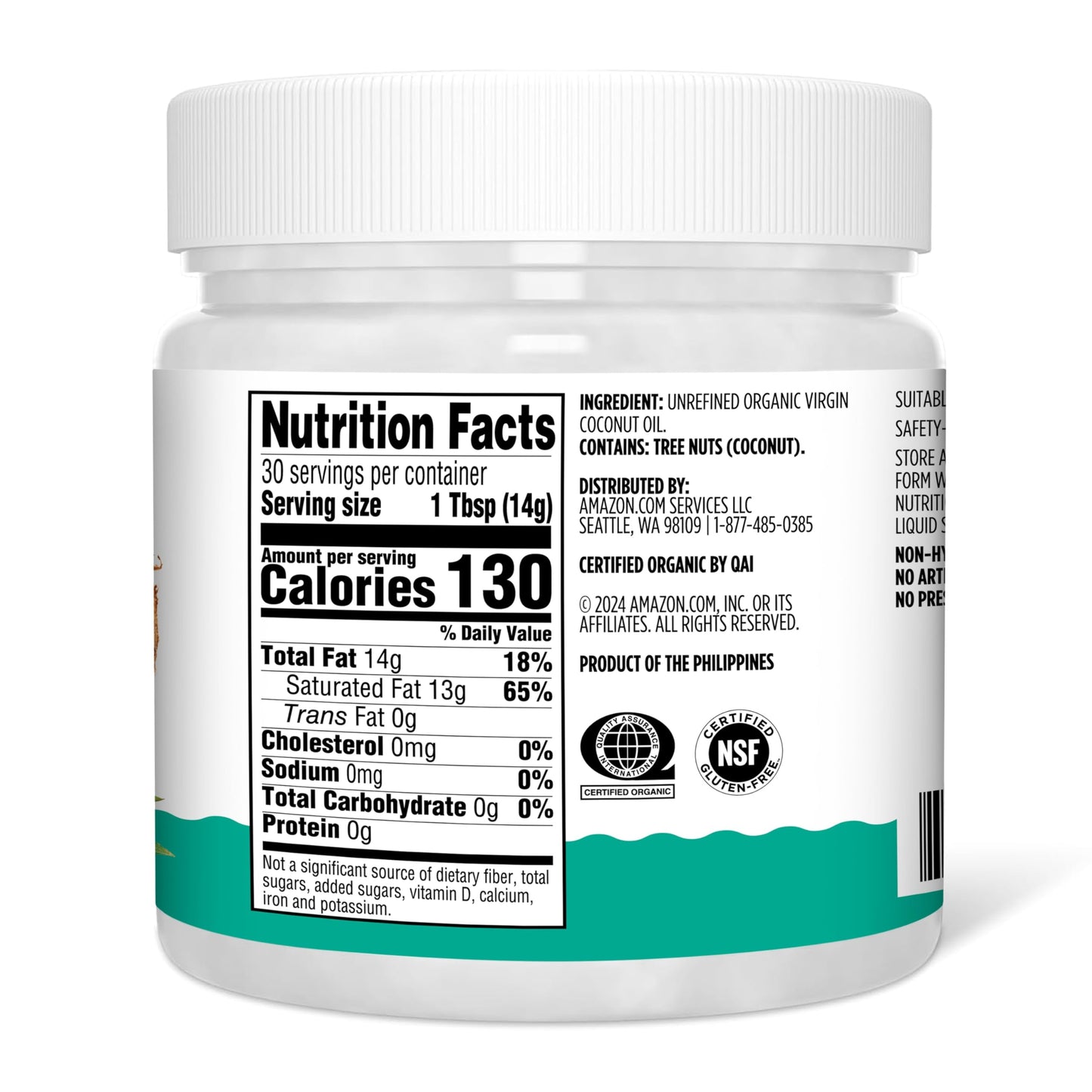 Large Online Retailer Grocery, Organic Virgin Coconut Oil, 15 Fl Oz (Previously Large Online Retailer Fresh, Packaging May Vary)