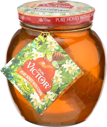 Don Victor Orange Blossom Comb Honey Globe Jar, 16 Ounce