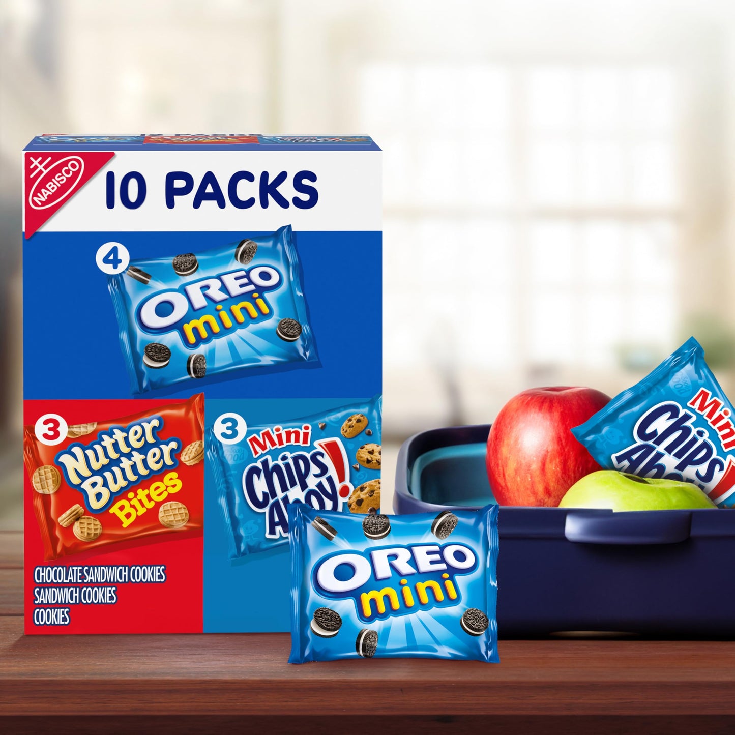 Nabisco Cookie Variety Pack, Oreo Mini, Nutter Butter Bites, Chips Ahoy! Mini, 40 Snack Packs (4 Boxes)