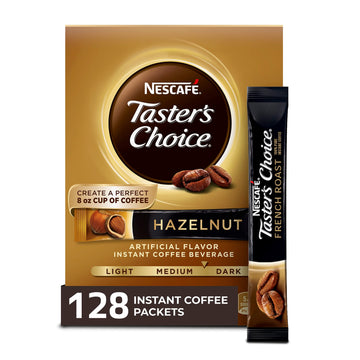 Nescafe Taster'S Choice Instant Coffee Beverage, Hazelnut, 16 Count (Pack Of 8)