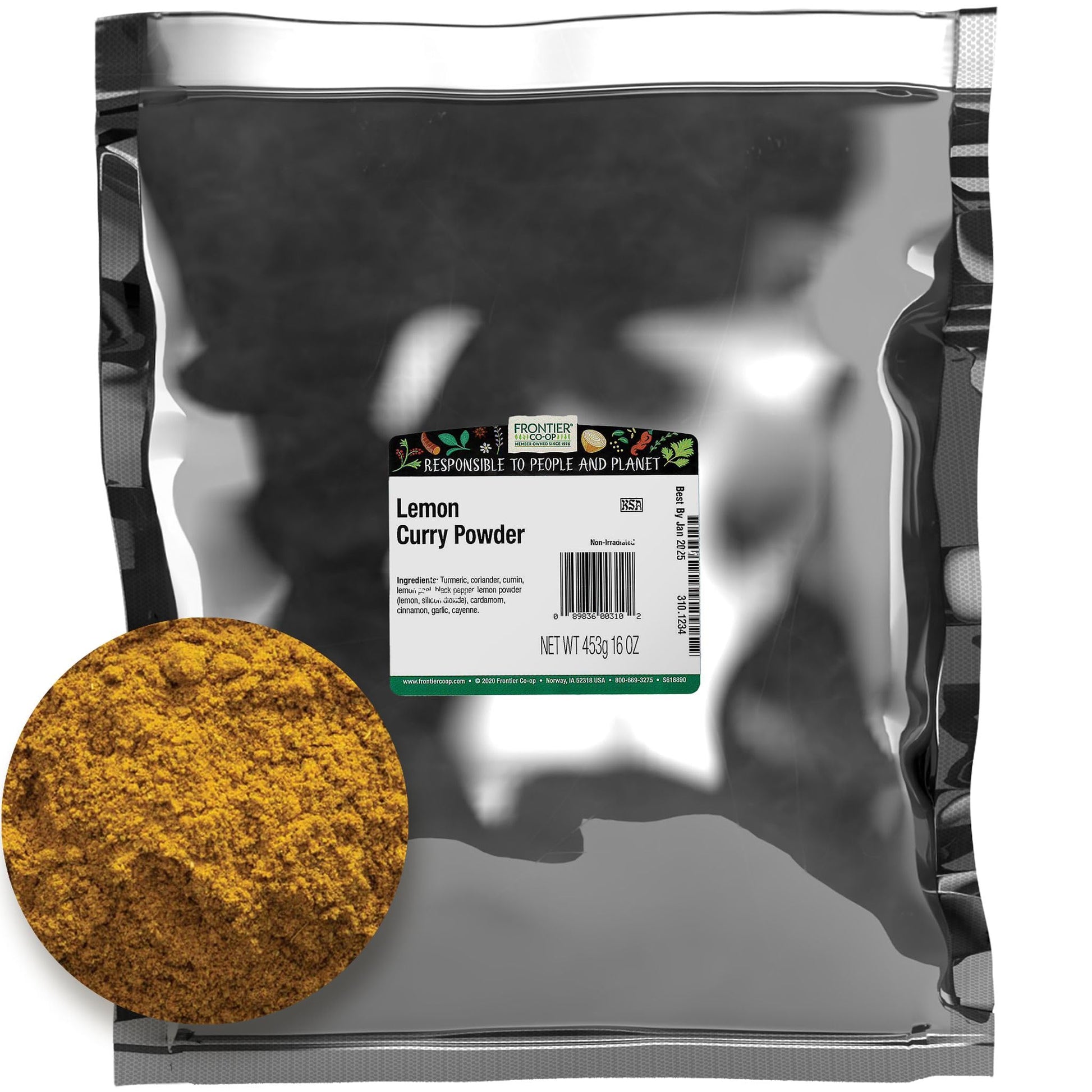 Frontier Bulk Curry Powder, Lemon, 16 Ounce
