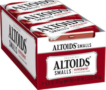 Altoids Smalls Mints, Peppermint, 0.37 Ounce (2 Packs Of 9)