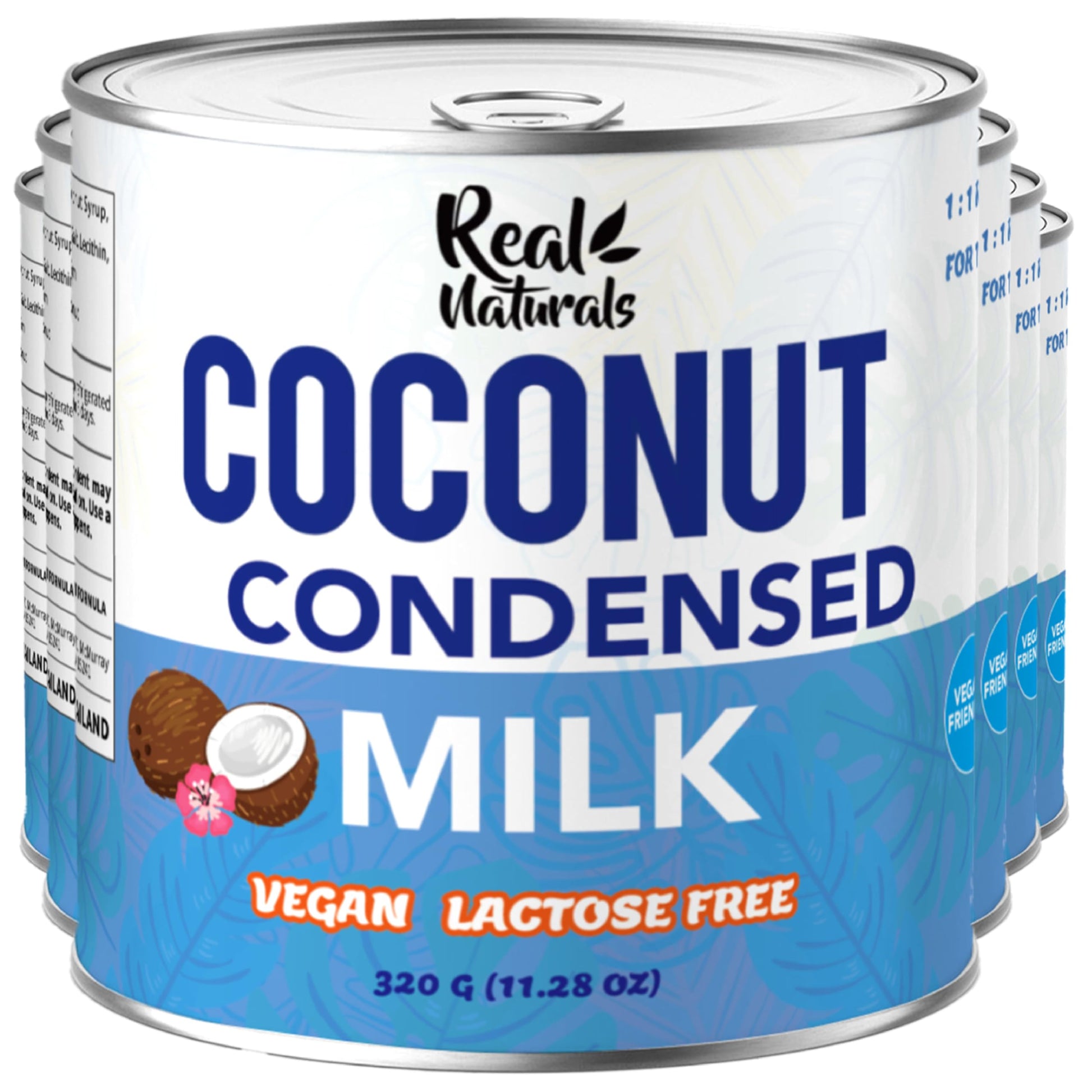 Real Naturals Sweetened Condensed Coconut Milk, Vegan, Dairy-Free, 11.28 Ounce (Pack of 6)