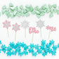 Gyufise 24Pcs Double Layer Snowflake One Cupcake Toppers Pink Glitter Winter First Birthday Decorations For Winter Onederland 1S