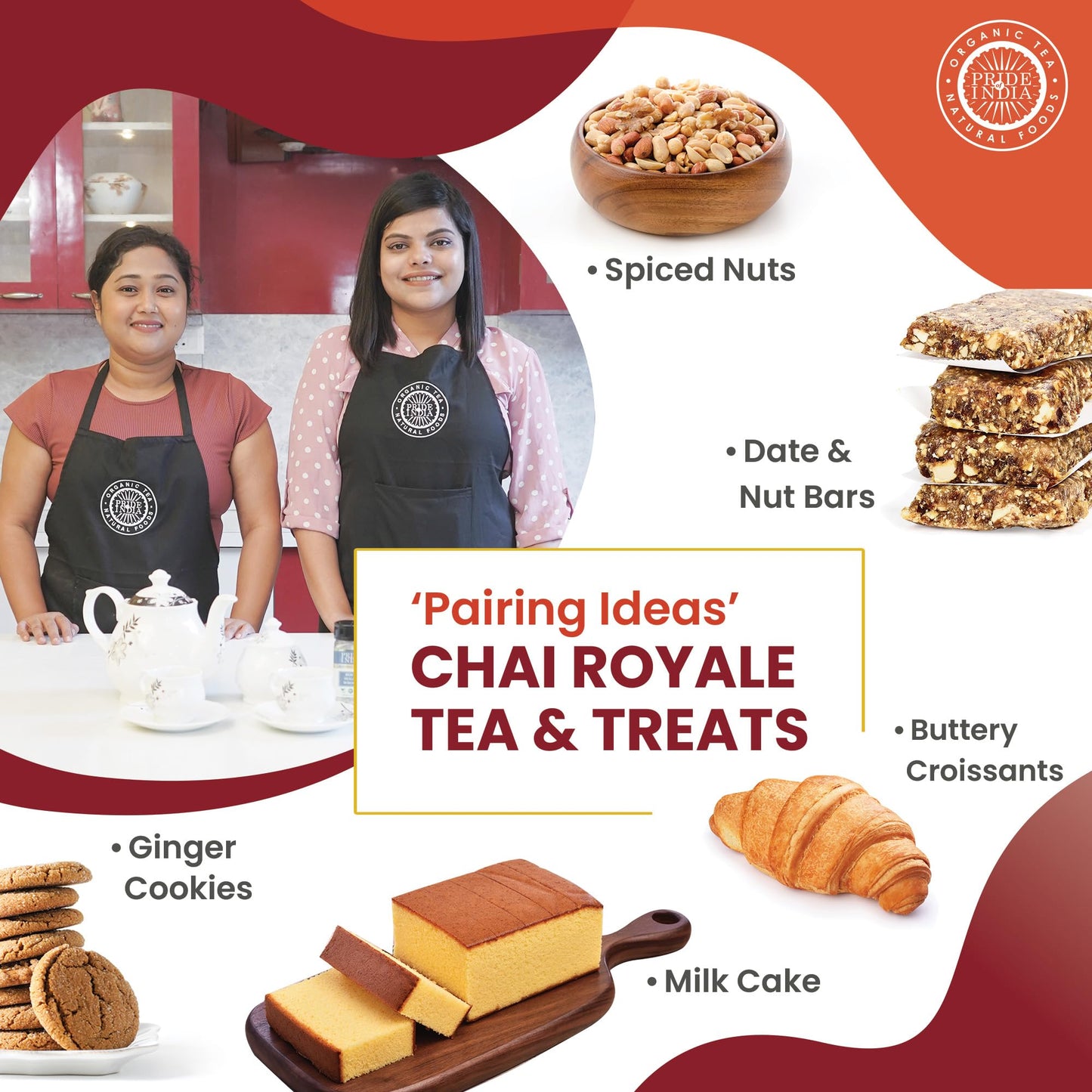 Pride Of India | Chai Royale Exquisite Spiced Tea 1 Oz (28.3 Gm) | 15 Pyramid Full Leaf Individually Wrapped Tea Bags | 100% Natural Blend Of Black Tea & Spices |Bold & Spicy Flavor
