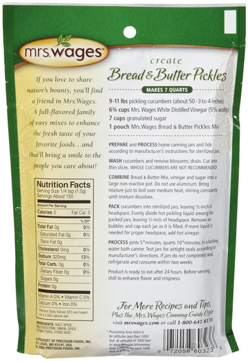 Mrs. Wages Create Bread 'N Butter Pickles Mix, 5.3 Oz, 2 Pk