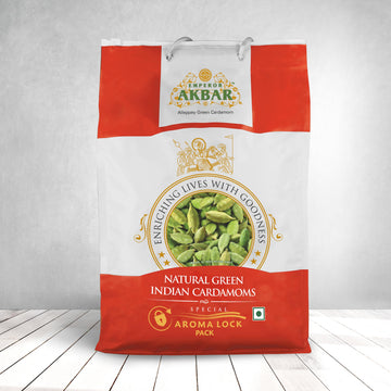 Emperor Akbar Cardamom (Elaichi)- 5Kg - Green Cardamom In Superior Aroma-Lock Pack (Orange Grade - 6.5 To 7.5Mm)