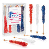 Candy Envy - USA Freedom Rock Candy Sugar Sticks - 10CT. Indiv. Wrapped - Red, White, & Navy Blue