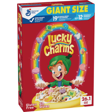 Lucky Charms Cereal With Marshmallows, Cereal Box With St. Patrick'S Day Leprechaun Trap, Gluten Free, Made With Whole Grain, Giant Size, 26.1 Oz