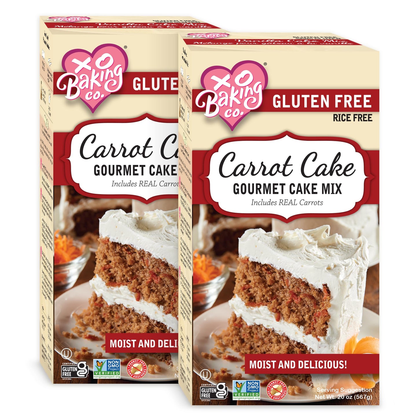 XO Baking Co. Gluten Free Carrot Cake Mix, Non-GMO, Kosher, 20 Ounce (Pack of 2)