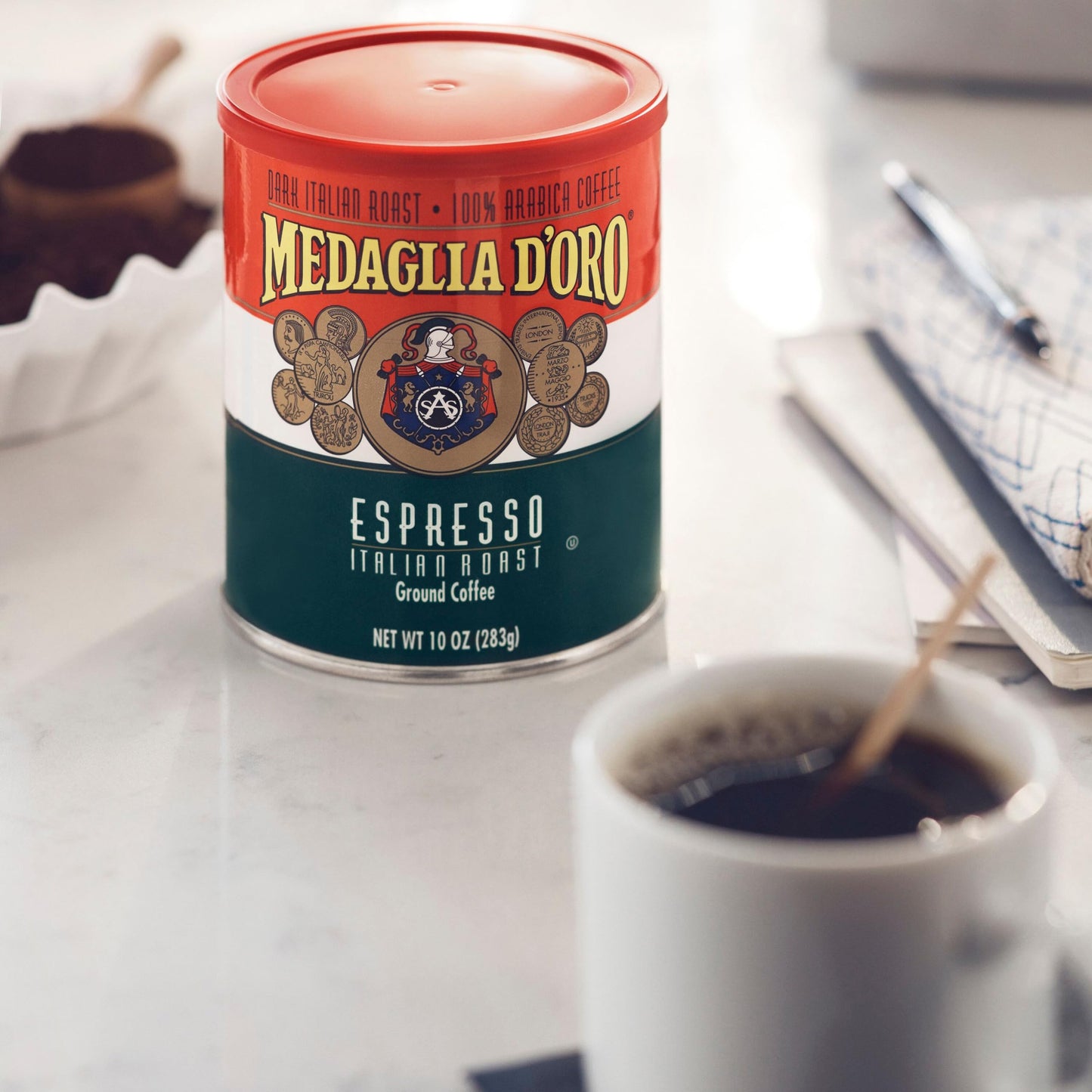 Medaglia D Oro Italian Roast Espresso Style Ground Coffee, 10 Ounces (Pack of 12)